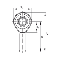 桿端軸承 GAKSL30-PS, 根據(jù) DIN ISO 12 240-4 標(biāo)準(zhǔn)，特種鋼材料，帶左旋外螺紋，免維護(hù)