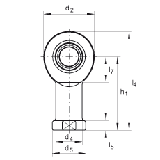 桿端軸承 GIR6-DO, 根據(jù) DIN ISO 12 240-4 標(biāo)準(zhǔn)，帶右旋內(nèi)螺紋，需維護(hù)