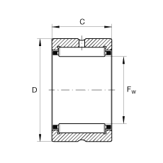 滾針軸承 NCS4424, 機加工滾道，根據(jù) ABMA 18.2 - 1982，英制