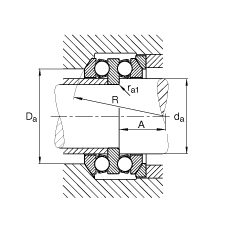 推力深溝球軸承 54318, 根據(jù) DIN 711/ISO 104 標(biāo)準(zhǔn)的主要尺寸，雙向，帶球面軸承座圈，可分離