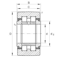 支撐型滾輪 PWTR30-2RS, 滿裝滾子，軸向引導(dǎo)，兩側(cè)唇密封