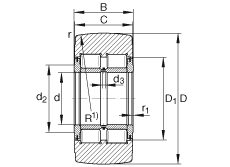 支撐型滾輪 NNTR120X290X135-2ZL, 滿裝滾子，軸向引導(dǎo)，兩側(cè)唇密封