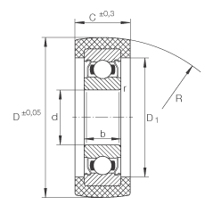 滾輪 KLRU08X28X11-2Z, 帶塑料箍，兩側密封