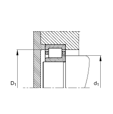 圓柱滾子軸承 NJ238-E-M1, 根據(jù) DIN 5412-1 標(biāo)準(zhǔn)的主要尺寸, 半定位軸承, 可分離, 帶保持架