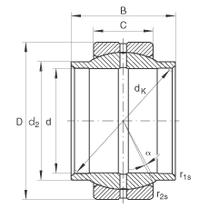 關(guān)節(jié)軸承 GE200-LO, 根據(jù) DIN ISO 12 240-1 標(biāo)準(zhǔn)，需維護(hù)