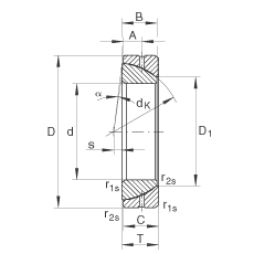 角接觸關(guān)節(jié)軸承 GE150-SX, 根據(jù) DIN ISO 12 240-2 標(biāo)準(zhǔn)，需維護(hù)