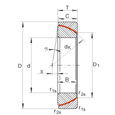 角接觸關(guān)節(jié)軸承 GE70-SW, 根據(jù) DIN ISO 12 240-2 標(biāo)準(zhǔn)，免維護(hù)