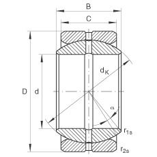 關(guān)節(jié)軸承 GE63-ZO, 根據(jù) DIN ISO 12 240-1 標(biāo)準(zhǔn)，英制尺寸，需維護