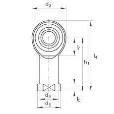 桿端軸承 GIKR16-PW, 根據(jù) DIN ISO 12 240-4 標(biāo)準(zhǔn)，帶右旋內(nèi)螺紋，需維護(hù)