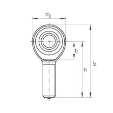 桿端軸承 GAKR22-PW, 根據(jù) DIN ISO 12 240-4 標準，帶右旋外螺紋，需維護