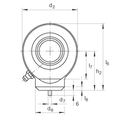 液壓桿端軸承 GK30-DO, 根據(jù) DIN ISO 12 240 標(biāo)準(zhǔn)，帶焊接面，需維護(hù)