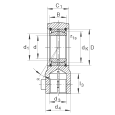 液壓桿端軸承 GIHRK50-DO, 根據(jù) DIN ISO 12 240-4 標準，帶右旋螺紋夾緊裝置，需維護