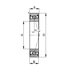 主軸軸承 HCS7026-C-T-P4S, 調(diào)節(jié)，成對安裝，接觸角 α = 15°，兩側(cè)唇密封，非接觸，限制公差
