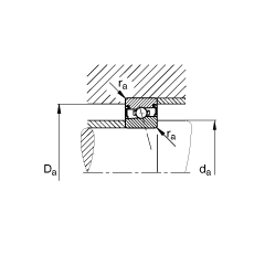 主軸軸承 HSS71915-C-T-P4S, 調(diào)節(jié)，成對安裝，接觸角 α = 15°，兩側(cè)唇密封，非接觸，加嚴(yán)公差