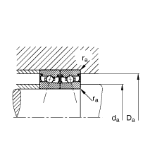 主軸軸承 HSS71915-C-T-P4S, 調(diào)節(jié)，成對安裝，接觸角 α = 15°，兩側(cè)唇密封，非接觸，加嚴(yán)公差