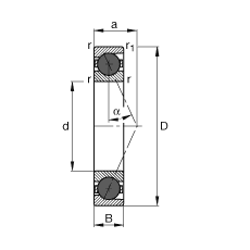 主軸軸承 HCB7202-E-T-P4S, 調(diào)節(jié)，成對(duì)或單元安裝，接觸角 α = 25°，陶瓷球，限制公差