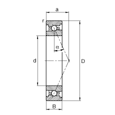 主軸軸承 HS71912-E-T-P4S, 調(diào)節(jié)，成對或單元安裝，接觸角 α = 25°，限制公差