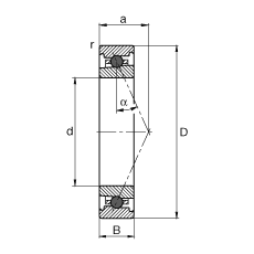 主軸軸承 HC7017-E-T-P4S, 調(diào)節(jié)，成對或單元安裝，接觸角 α = 25°，陶瓷球，限制公差