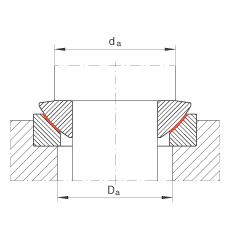 推力關(guān)節(jié)軸承 GE45-AW, 根據(jù) DIN ISO 12 240-3 標(biāo)準(zhǔn)，免維護(hù)