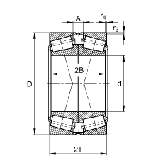 圓錐滾子軸承 32024-X-N11CA, 根據(jù) DIN ISO 355 / DIN 720 標(biāo)準(zhǔn)的主要尺寸，可分離，X型成對布置，有軸向內(nèi)部游隙